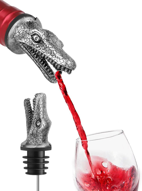 Animal Wine Pourer Spout, Drip Free Bottle Pourer & Stopper for Wine and Liquor Bottles, Funny Gift for Men, Dad