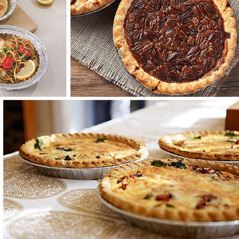 Disposable Aluminum Foil Pie Tins: 9" Pie Pans (10pack), Heavy-duty Baking Tin Plates, Standard Size