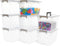 Citylife 8 Packs 6 QT Clear Plastic Storage Bins with Latching Lids for Organizing Crafts and Toys
