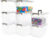 Citylife 8 Packs 6 QT Clear Plastic Storage Bins with Latching Lids for Organizing Crafts and Toys