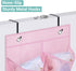 KIMBORA 2 Packs Small Baby Hanging Shoe Organizer Over the Door/Wall with Clear Mesh Pocket for Toddler Girl Bedroom