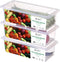 SILIVO Fruit Storage Containers for Fridge (3 Pack) - 1.5L Produce Saver Containers with Removable Drain Tray