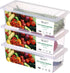 SILIVO Fruit Storage Containers for Fridge (3 Pack) - 1.5L Produce Saver Containers with Removable Drain Tray
