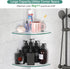 9.8" 9.8", 2 Pack Glass Corner Shower Shelves, Tempered Floating Glass Shelves Wall Mount, Shower Caddy Organizer