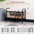 Gonfoam 2-Tier Expandable Shoe Rack, Heavy Duty Metal Free Standing Organizer for Entryway Closet (Black)