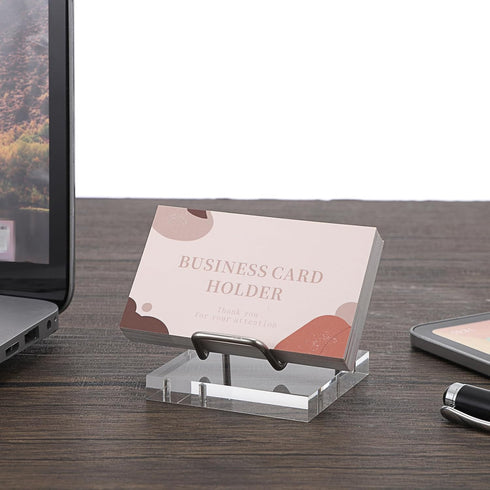 Hipiwe Metal Display Stand with Acrylic Base, Small Easel for Geodes, Crystals, Business Card Holder