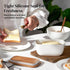 DOWAN 6.5" Large Butter Dish with Lid, Ceramic Butter Keeper Holds Up to 3 Sticks, White