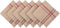 DII French Stripe Tabletop Collection 6 Piece Dining Table Linen Napkin Set, 20x20, Taupe/Red Farmhouse Style