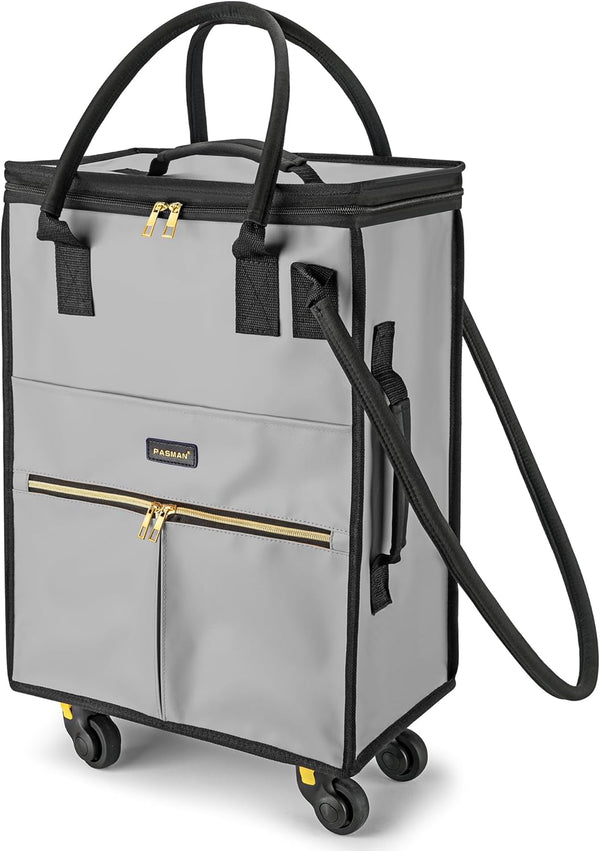 Reusable Grocery Bag on Wheels, Foldable Rolling Duffle Bag, Carry on Luggage