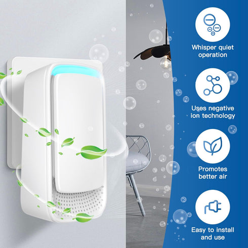Plug In Air Ionizers - Negative Ion Technology Air Purifier - Quiet Operation Air Freshener for Home, Bedroom, Office, Garage Room - Portable Air Filter Odor, Pets Smell - Air Cleaner White (4 Pack) by AUKUU