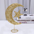 Uonlytech Glitter Moon and Star Ornament | Christmas Table Decoration | Wedding Birthday Holiday Party Supply | 20cm