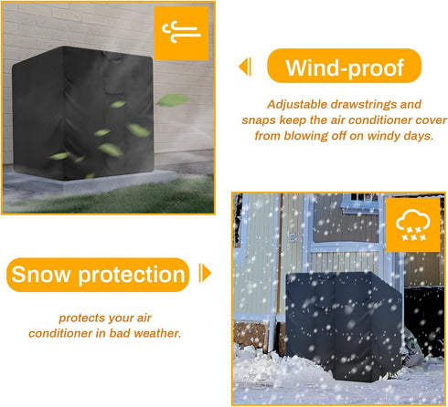 LApapaye Durable Air Conditioner Covers for Outside, Winter Dust-Proof Waterproof (30 x 30 x 32 inches)