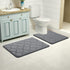 OLANLY Memory Foam Toilet Rugs U-Shaped 24x20, Ultra Soft Non-Slip Thick Bathroom Mat in Dark Grey