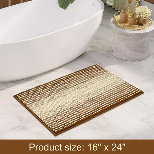 BSICPRO Bathroom Rugs, Non Slip Bath Mat Rug, 17 x 24 Inches Water Absorbent Chenille Floor Mats