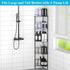 HuggieGems 5-Tier Black Shower Caddy Organizer with Hooks - Stylish Bathroom Storage