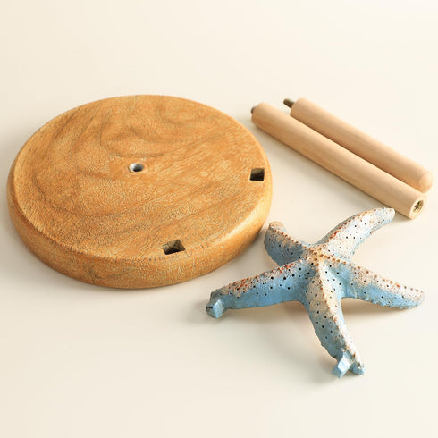 Bicuzat Countertop, Retro Starfish Style Paper Towel Holder Stand, Resin Starfish Crafts Display for Kitchen Cafe