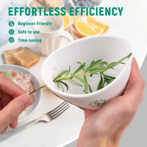 304 Herb Stripper Bowl with Foldable Spoon: Food-Grade Silicone Herb Stripper Tool with Stainless Steel Spoon
