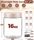 6 pack 16 oz Overnight Oats Containers with Lids and Spoons Glass Jars with Airtight Lids: Wide Mouth Mason Salad Jars