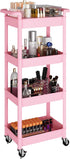 4-Tier 4-Tier-Plastic) MIOCASA Utility Rolling Cart with Detachable Tray Top, Kitchen Storage Organization, Art Cart