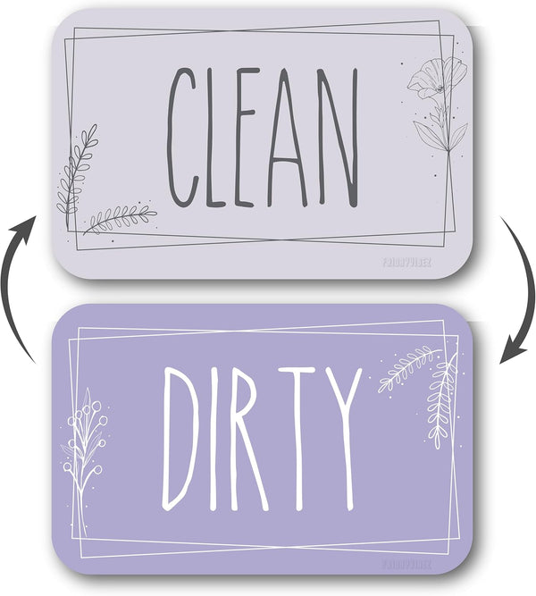 Dishwasher Magnet Clean Dirty Sign, Clean/Dirty Magnetic Signs for Stainless Steel Dishwasher, Lavender
