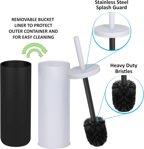 Deep & Sturdy Toilet Bowl Brush with Holder - Durable Scrubbing for Bathroom Cleaning Supplies