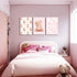3Pcs Pink Teddy Bear Canvas Wall Art Coquette Bow Wall Decor Pictures Cute Animal Nursery Posters Prints for Baby Girls
