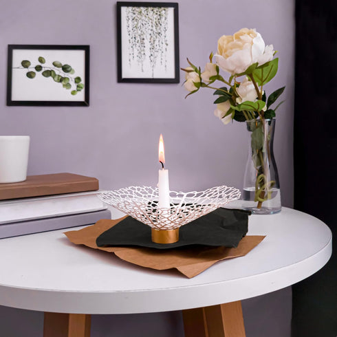 OShadow Leaf Candleholder - Candle Sticks Holder Decor for Coffee Table Decor - Decorative Candle Holders