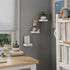 PopiShelves 4 Inch Set 3 Small Floating Shelves for Wall - Mini Square White Shelves for Bedroom, Living Room