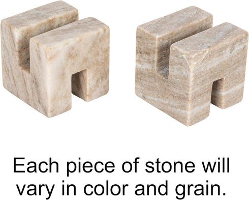 Creative Co-Op Contemporary Marble Cookbook Stand, Beige