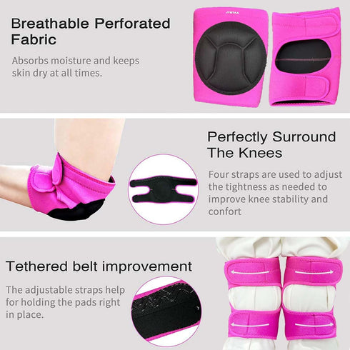 Women Knee Pads for Cleaning Floors, Gardening Work, Adjustable Soft Inner Liner, Suitable for Yard (Pink L)