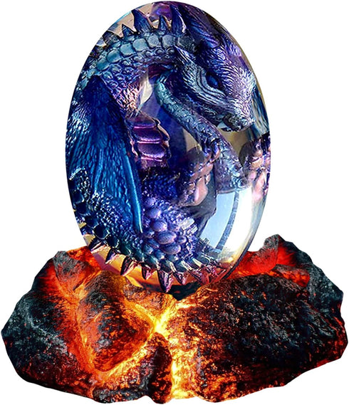 ACOCOFE Dragons Egg, Lava Dragon Egg with Luminous Base, Handmade Sculpture Dragon Eggs