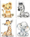 ANIUHL Woodland Animals Wall Art Framed Canvas Prints Watercolor Zebra Fawn Tiger Elephant