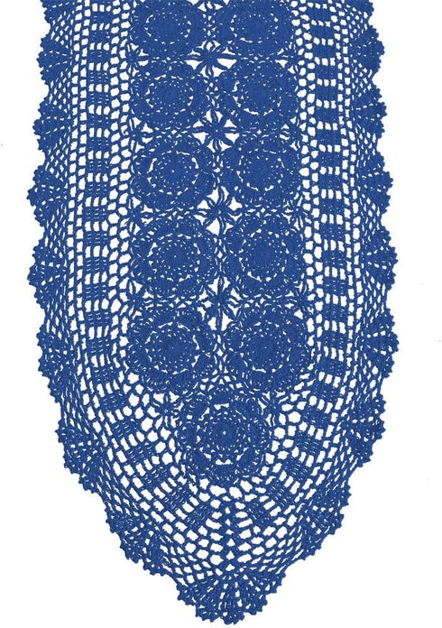 KEPSWET Cotton Handmade Crochet Lace Oval Table Runner Dresser Console Coffee Table
