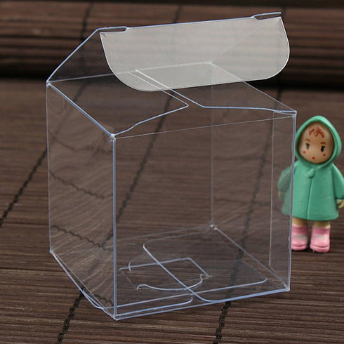 Lucky Monet 50 Pack Clear Gift Boxes 2" x 2" x 2", Transparent PVC Packing Box for Wedding, Birthday, Jewelry