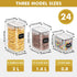 24 24 SNSLXH Airtight Food Storage Containers with Lids, pcs Plastic Pantry Organizers and Storage Canisters
