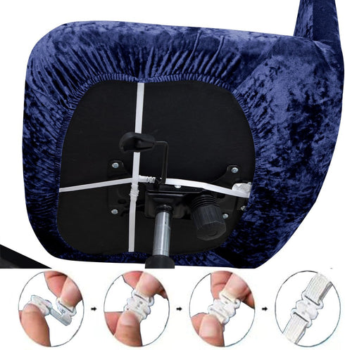 Acoolser Armless Chair Slipcover Criss Cross Accent Mid Back Wide Seat Swivel Task Chair Protector Stretch Removable