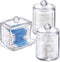 Swab Holder Canisters with Lid, Clear Plastic Qtip Dispenser for Cotton Swabs, Cotton Balls, Make Up Pads
