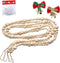 2PCS 86in Christmas Wood Bead Garland, Creative Wooden Garland for Rustic Country Holiday Decor, Natural Hanging Prayer