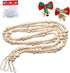 2PCS 86in Christmas Wood Bead Garland, Creative Wooden Garland for Rustic Country Holiday Decor, Natural Hanging Prayer