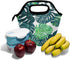 Neoprene Lunch Bag Tote, Insulated Food Container with Tropical Palm Leaves Decor for School or Work