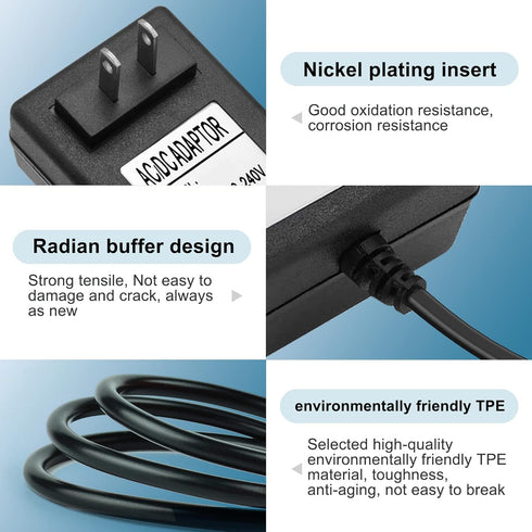 19V AC DC Charger Power Cord for Eufy RoboVac 11S 12 15C 25C 30C 35C, Compatible with Various Robot Vacuums