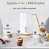 4-in-1 Electric Milk Frother and Steamer, Milk Steamer with Wood Elements Design, Automatic Hot & Cold Foam Maker