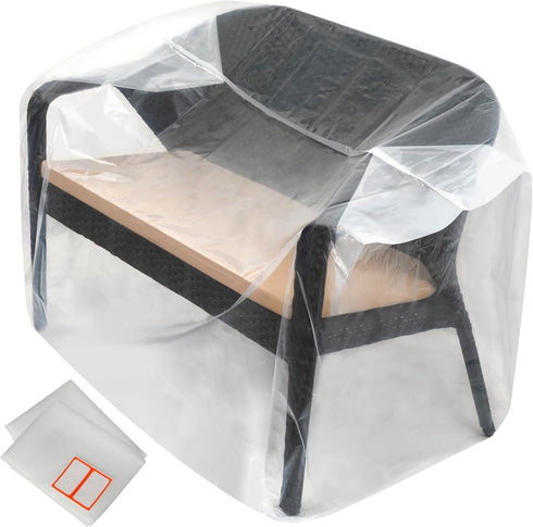 Storage Standard 2-Pack Patio Loveseat Bench Cover - Reusable & Heavy-Duty Clear Plastic Outdoor