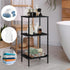 3 smusei Tier Small End Table Tall Telephone Table with Storage Shelves Black Sidetable for Small Spaces Tall Night