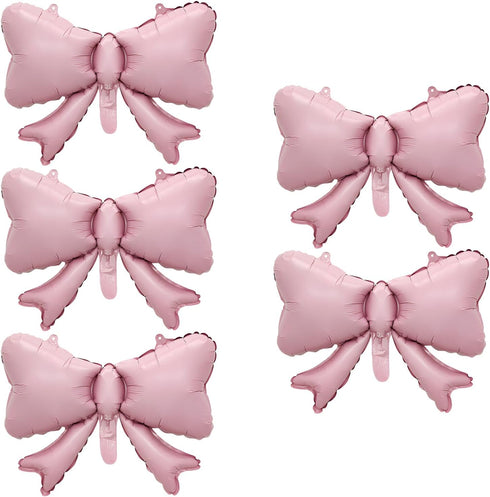 FBQ 5 Pcs Bow Balloons Birthday Themed Bow Party Baby Shower Wedding