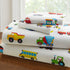 Linen Plus Sheet Set for Boys/Teens Trucks Cars Tractors Police Care Airplane Balloons White