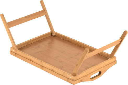 Home-It Bed Table Tray with Folding Legs - Bamboo Breakfast Tray with Handles for Bed, Sofa, Eating and Laptops