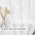 White Sheer Curtains 84 Inches Long, Lattice Geometric Embroidered Semi Sheer Curtain Panels, 52"w x 2pcs, Grommet Top