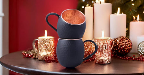 STAGLIFE 16 Oz Black Matte Moscow Mule Mugs, Genuine Copper Cups Set of 2 for Drinking Gifts