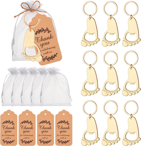 Winocbxt 50PC Footprint Keychain Bottle Opener Baby Shower for Guest Baby Shower Gifts